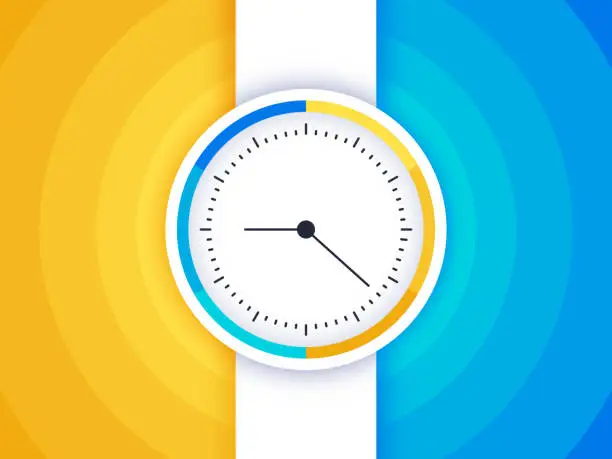 Vector illustration of Day and Night Watch Clock Time Concept