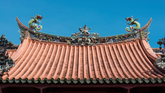 Chinese temple roof top, Penang, Malaysia