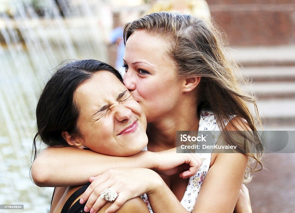 Girls having fun. Students girls having fun outside Adult Stock Photo