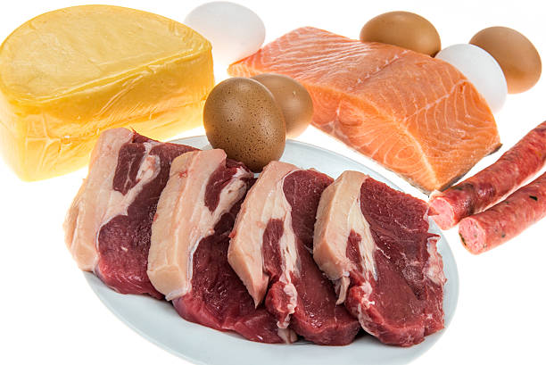 istock Foods high in proteins isolated on white background 177850610