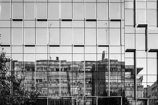 Contemporary architecture with clouds in London