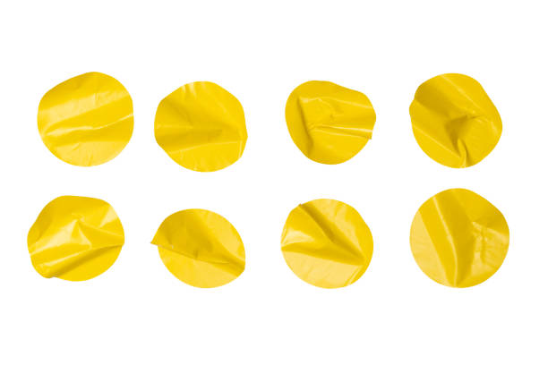 istock Round yellow stickers, blank tags labels isolated on a white background. 1778516186