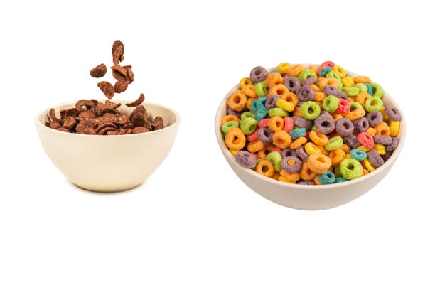 istock Colorful rings cereal spill out into a bowl. Breakfast. Isolated. 1778516194