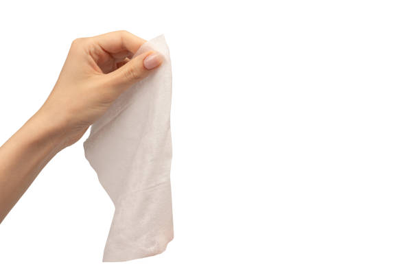 istock Wet wipe in a woman hand isolated on a white background. 1778516228