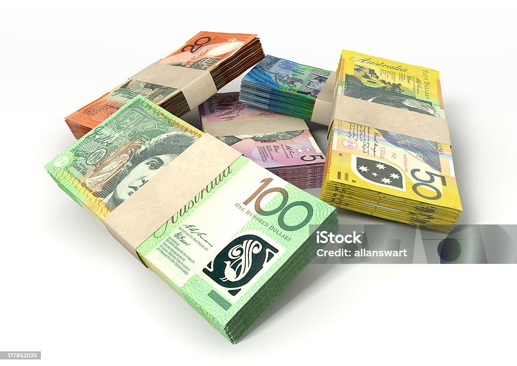 Австралийский доллар отмечает комплекты труба - Стоковые фото Австралийские доллары роялти-фри
