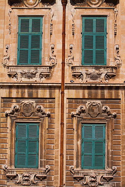 Traditional Maltese architecture in Valletta, Malta