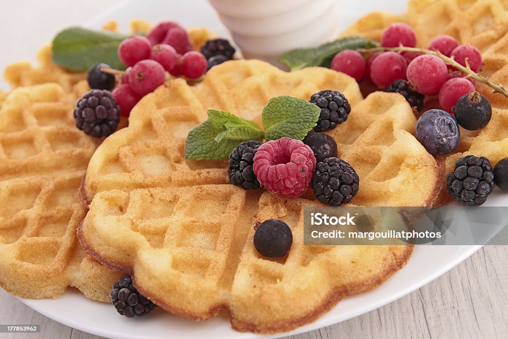 waffle and berry Baked Stock Photo