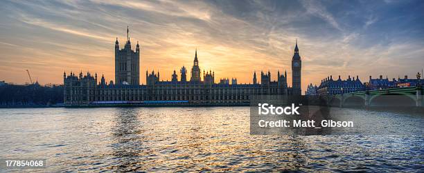 Big Ben And Houses Of Parliament London Panorama Stock Photo - Download Image Now - Architecture, Big Ben, Bridge - Built Structure