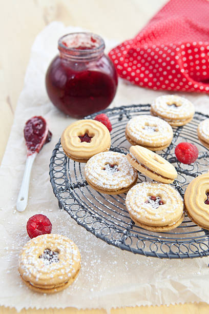 istock Jam-filled cookies and raspberries 177854084