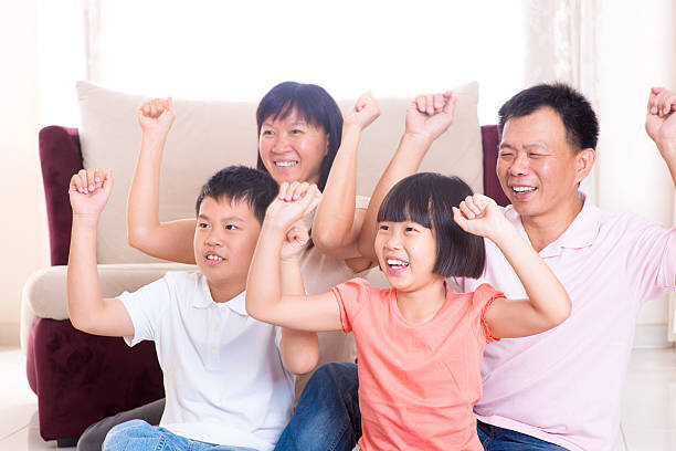 istock Asian family playing game at home. 177854269