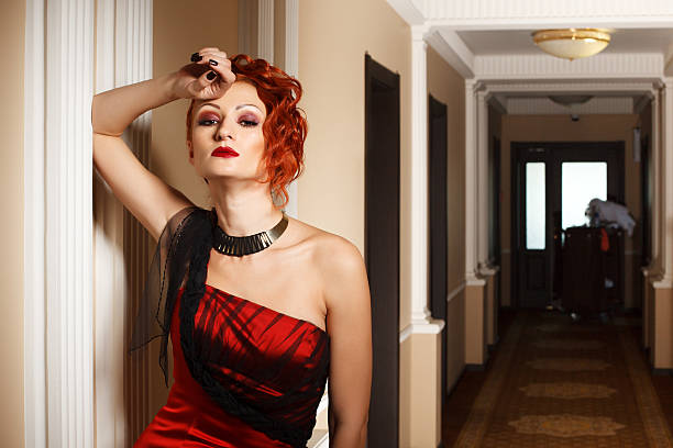 istock Attractive woman in red 177854430