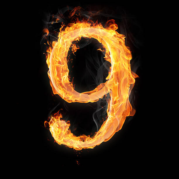 istock Numbers and symbols on fire 177854674