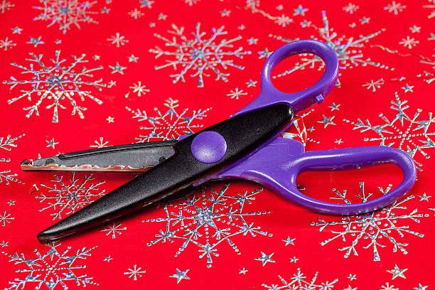 Pinking Shears Or Scissors Cutting Stock Photo - Download Image Now -  Christmas, Pinking Shears, Art And Craft - iStock