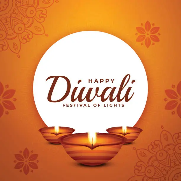 Vector illustration of Happy Diwali - festival of lights colorful poster template design
