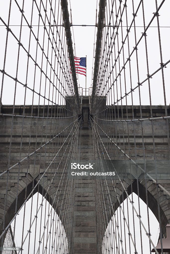 Ponte do Brooklyn, Nova York, EUA - Foto de stock de Arame royalty-free