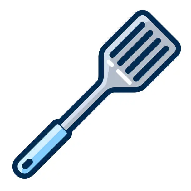Vector illustration of Illustration of cooking spatula. Stylized kitchen utensil item.