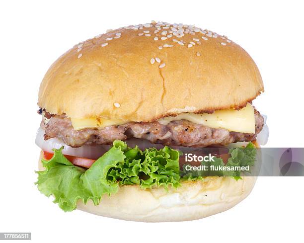 Mit Schweinefleisch Und Käse Burger Isoliert Auf Weißem Hintergrund Stockfoto und mehr Bilder von Abnehmen