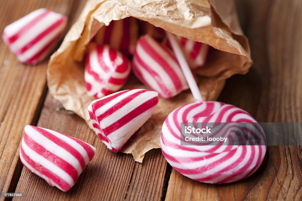 rock candy traditional striped peppermint rock candy Peppermint Candy Stock Photo