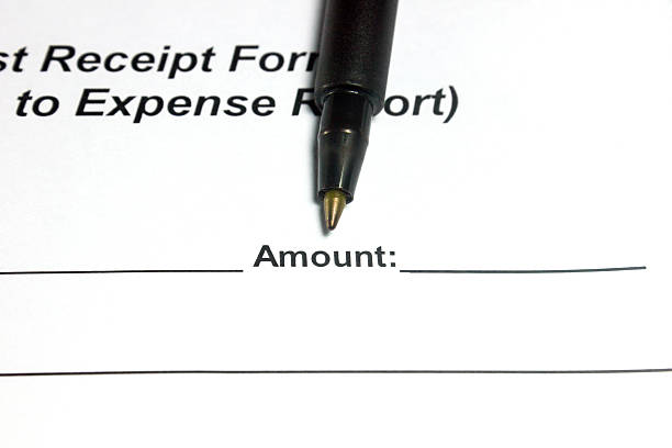 istock Close up of a expense report with pen 177857522