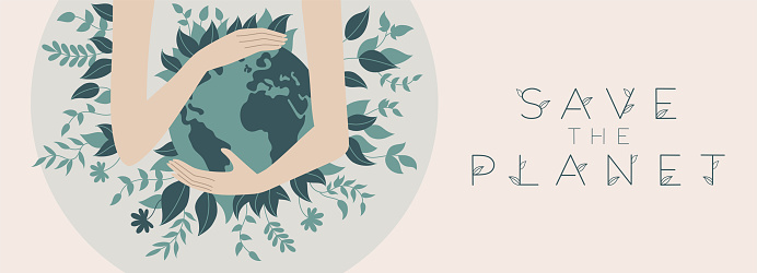 istock In these flat art banner vector illustrations, you'll find Planet Earth embraced by caring hands. 1778580105