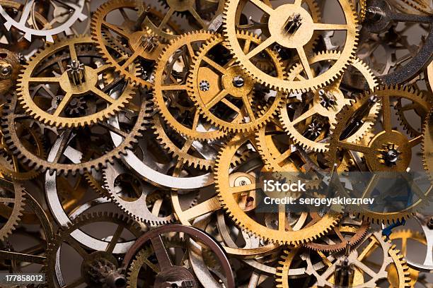 Cogwheels Background Stock Photo - Download Image Now - Abstract, Backgrounds, Bronze - Alloy