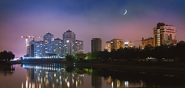 Krasnodar city in night Krasnodar city in night with reflection in water krasnodar stock pictures, royalty-free photos & images