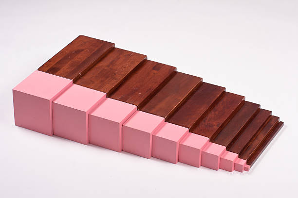 istock Alternative Learning Material: Brown Stairs and Pink Tower 177859093