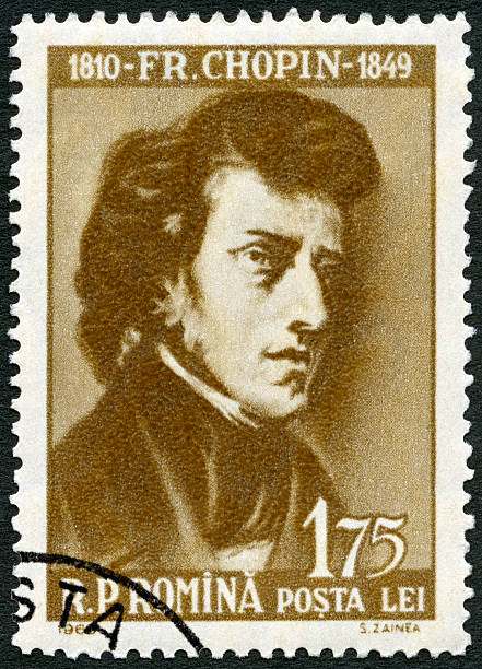 selo postal roménia 1960 mostra frederic chopin (1810-1849) - frederic chopin - fotografias e filmes do acervo