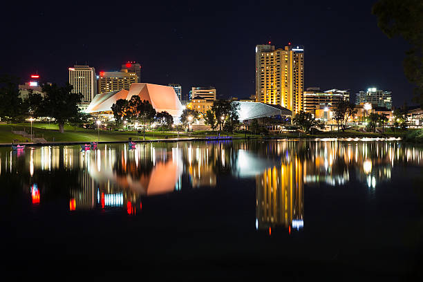 Adelaide at night stock photo