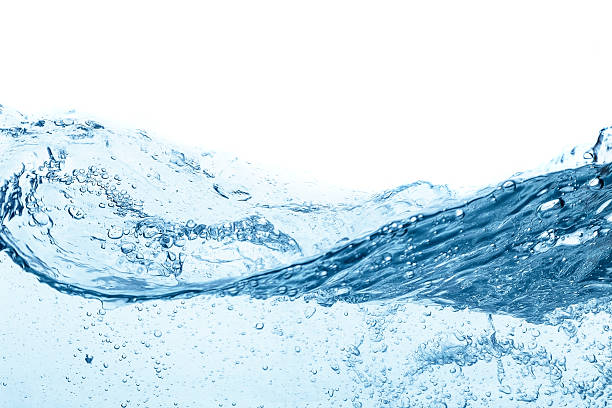 clear blue wavy water on white background - water splash bildbanksfoton och bilder