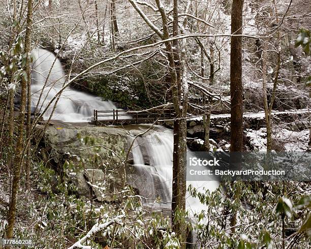 Laurel 폴즈 In Smoky Mountains 인공눈 강에 대한 스톡 사진 및 기타 이미지 - 강, 겨울, 경관