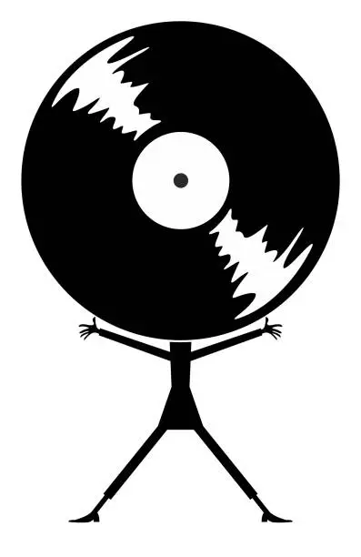 Vector illustration of Cartoon long playing record