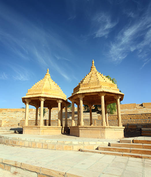 old jain cenotaph in jaisalmer rajasthan india