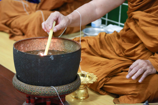 Thai buddhist monks in a ceremony