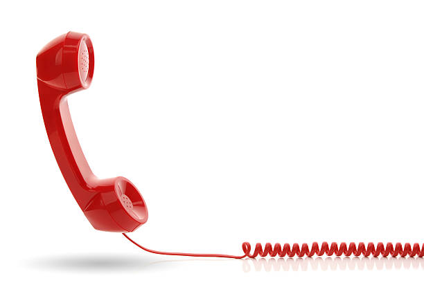 Red telephone receiver Red old fashioned telephone receiver isolated on a white telephone receiver stock pictures, royalty-free photos & images