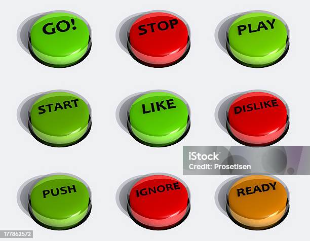 3d Buttons Set Stock Photo - Download Image Now - Abstract, Activity, Concepts