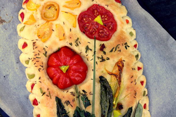 istock delicious focaccia bread decorated with vegetables 1778634529