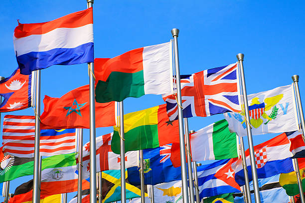 istock UK and world national flags is flying 177863529