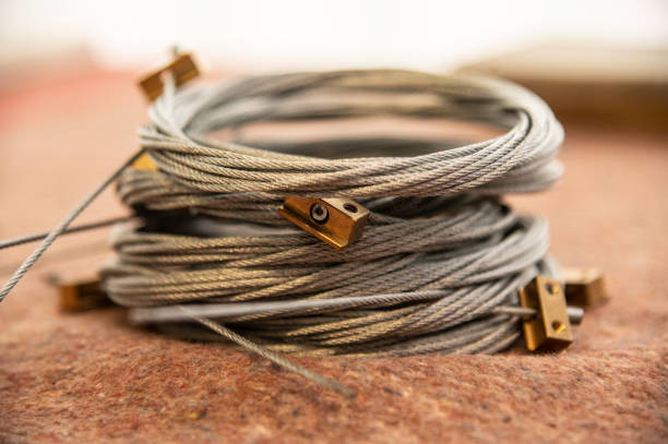 bunch of rolled steel cables