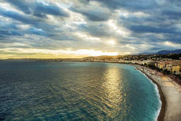 istock Amazing sunset  on Nice city with dramatic sky - yellow sunbeam through clouds 1778646062