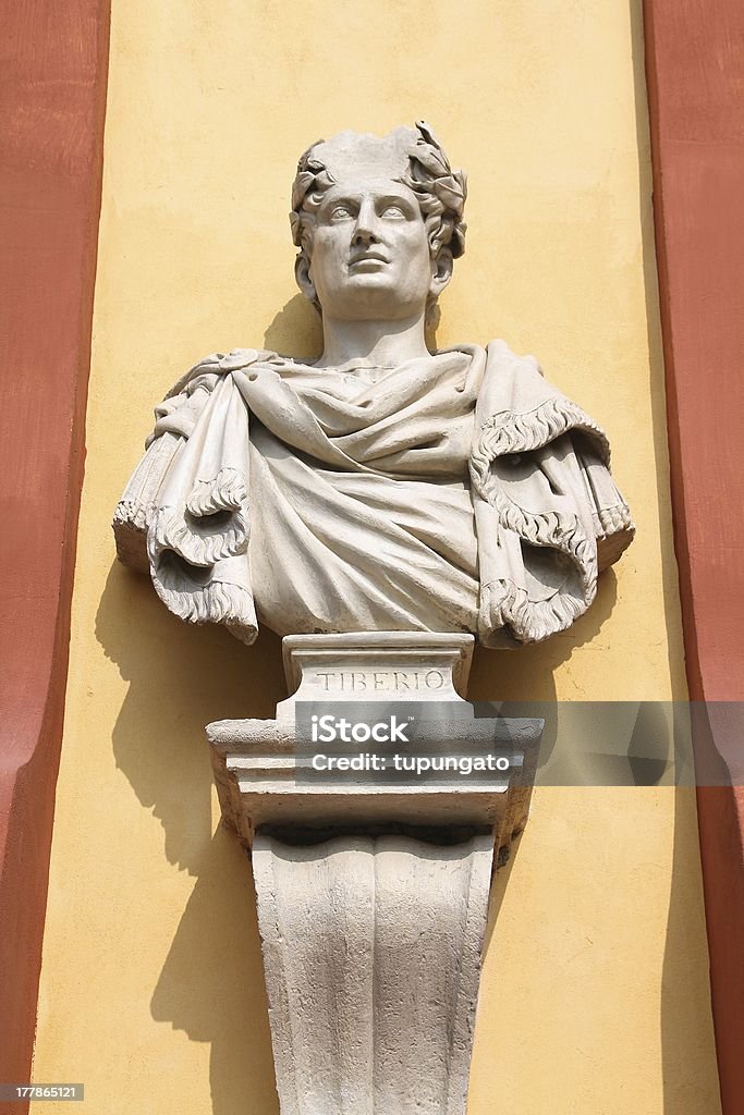 Emperor of Rome Tiberius Tiberius bust in Modena, Italy - Emilia-Romagna region. Famous emperor of Rome. Emperor Stock Photo