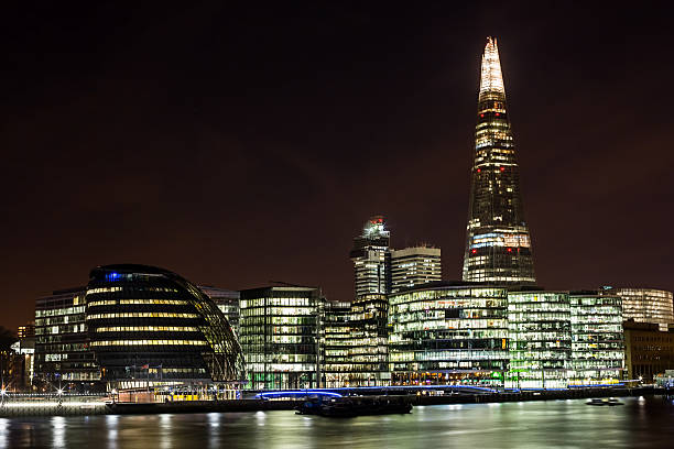 London city at night, UK England stock photo