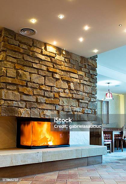 Fireplace Stock Photo - Download Image Now - Fireplace, Apartment, Architecture