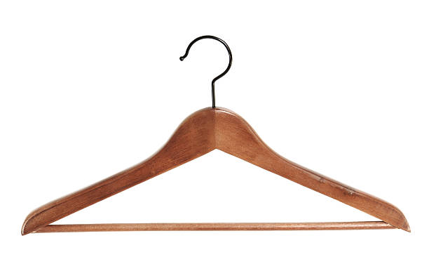 istock Wooden hanger isolated on white 177866583