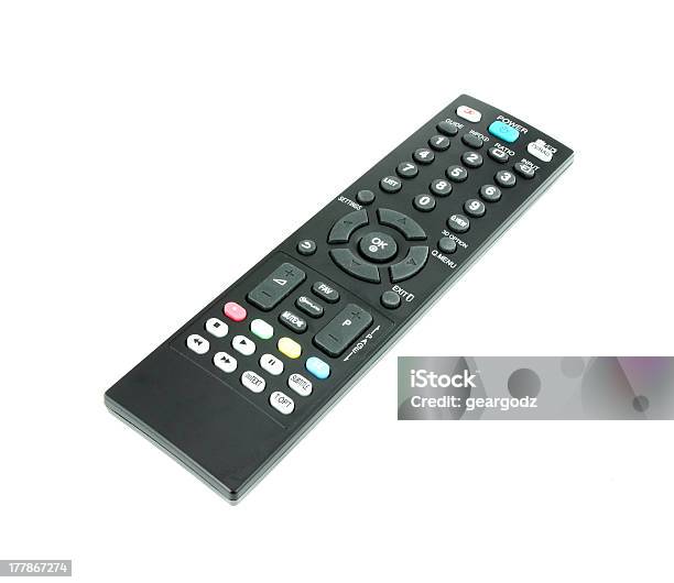 Moderno Control Remoto Del Televisor Foto de stock y más banco de imágenes de Botón - Mercería - Botón - Mercería, Color negro, Comunicación