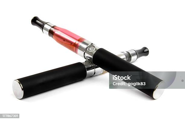 Pair Of Electronic Cigarettes Isolated On White Background Stock Photo - Download Image Now