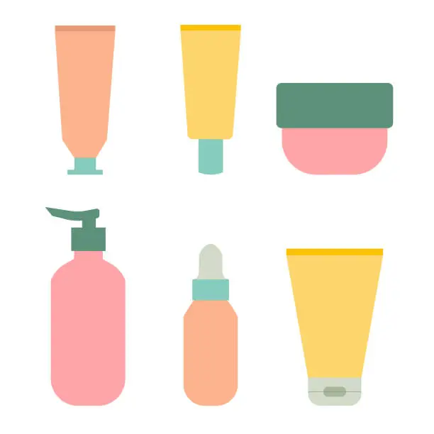 Vector illustration of Skin care products set.