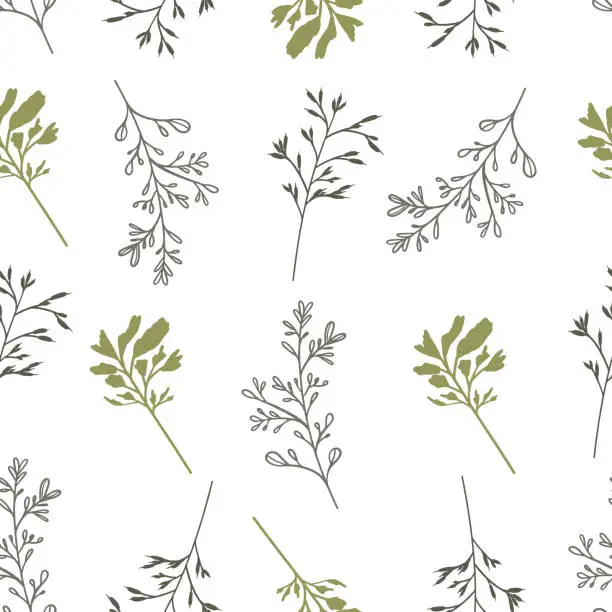 Vector illustration of Seamless pattern with grass.