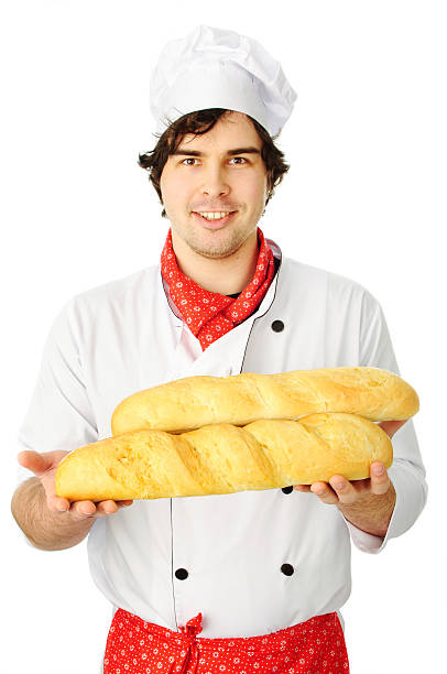istock Cook holding couple breads 177869222