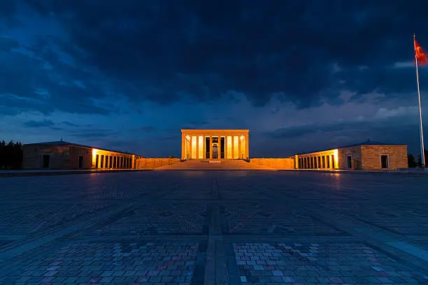 Magnificent sunset view of Anitkabir beneath which The Great leader Mustafa Kemal ATATURK rests